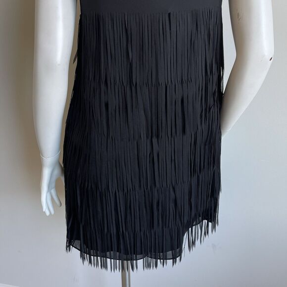 W by Worth Gatsby Fringe Mini Dress Sleeveless Black Size 2 Cocktail Party - Picture 9 of 15
